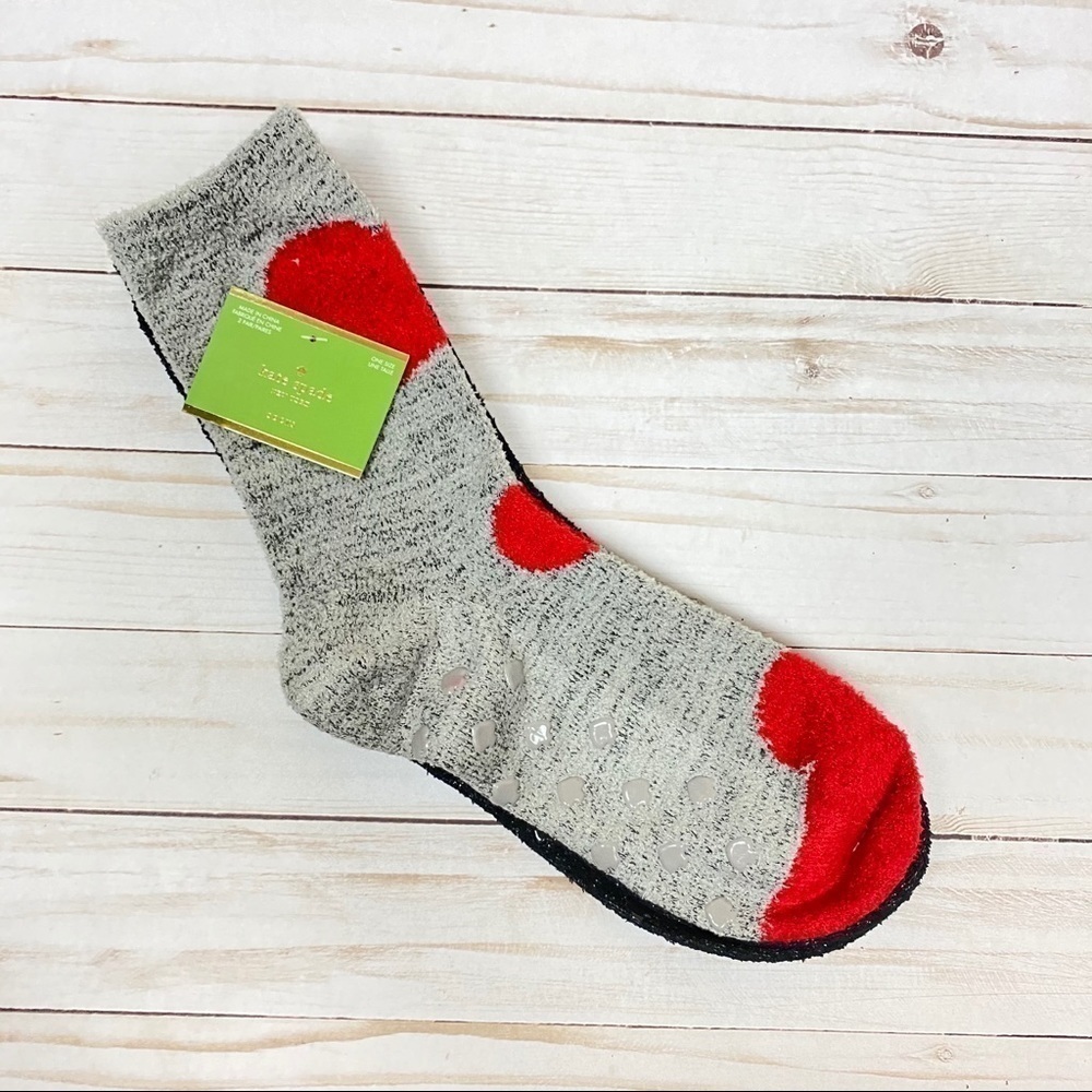 NWT 2 pairs Kate Spade Non Slip Fuzzy Socks